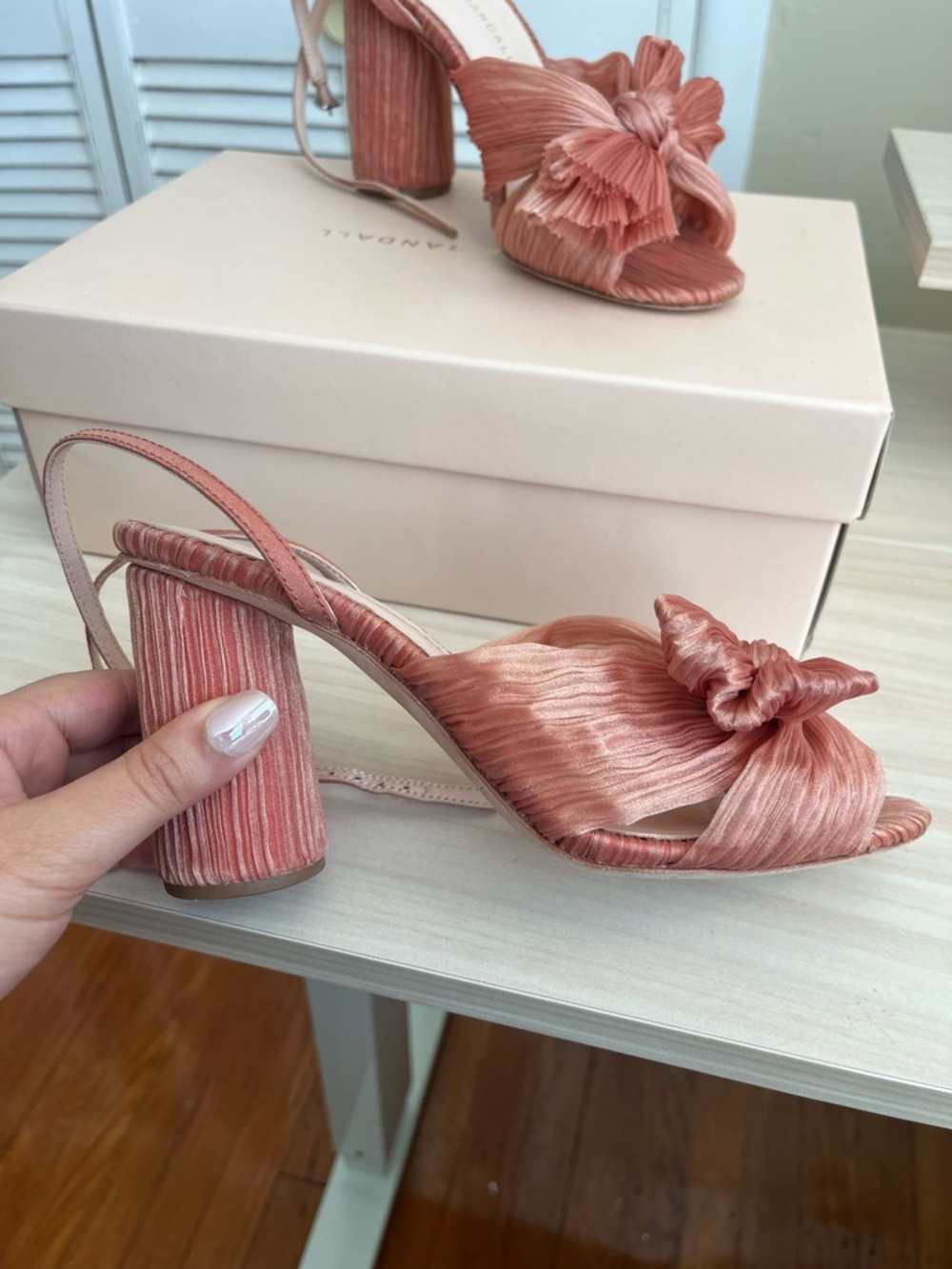 Loeffler Randall Camellia Knot Mule in Bermuda Pink